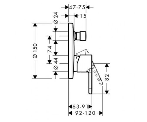 Змішувач прихованого монтажу Hansgrohe Metropol S 14465880