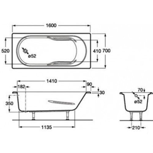 Ванна акрилова Roca Genova 160x70 A248367000 + ніжки