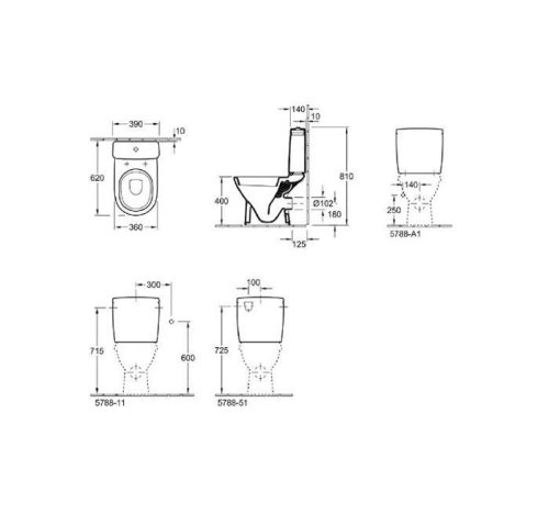 Чаша унитаза Villeroy&Boch O.Novo 56891001