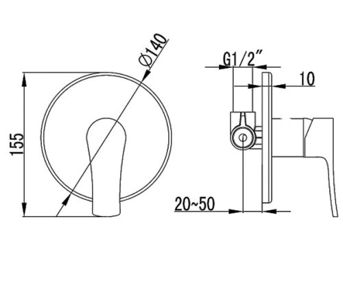 Смеситель скрытого монтажа Volle Daniella 15163200
