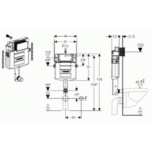 Смывной бачок Geberit Sigma 109.300.00.5