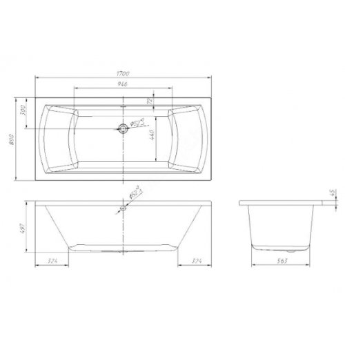 Ванна Volle Teo 170x80 TS-1780500