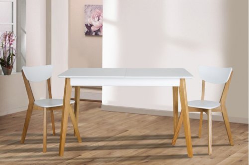 Стол обеденный МИКС-мебель Сингл каркас дуб / столешница белый