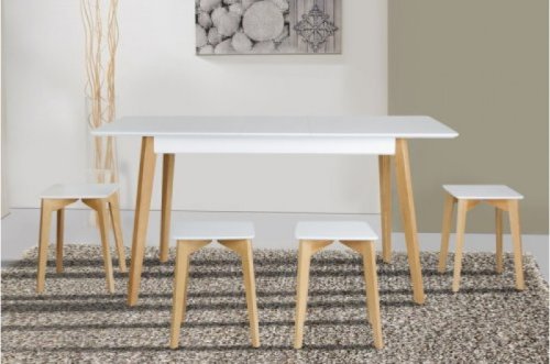 Стол обеденный МИКС-мебель Сингл каркас дуб / столешница белый