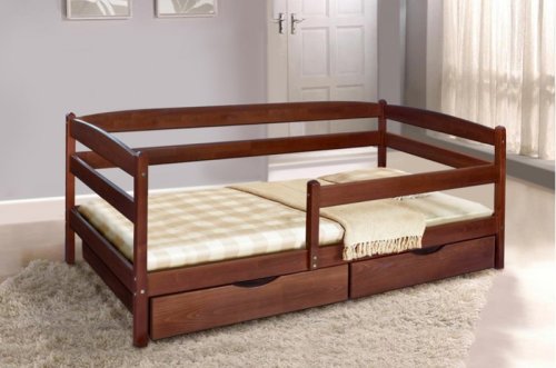 Кровать односпальная МИКС-мебель Ева с ящиками 800x1900 бук натуральный