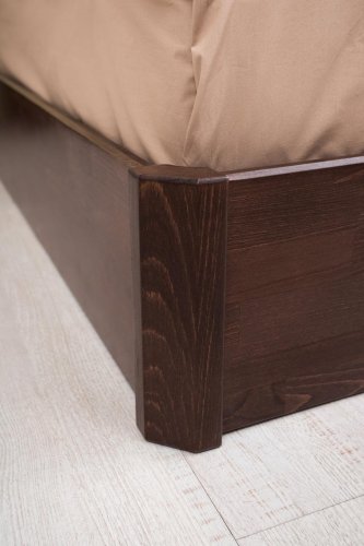 Ліжко двоспальне МІКС-меблі Сіті з інтарсією та підйомним механізмом 1600x2000 темний горіх