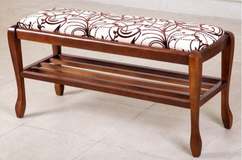 Банкетка МІКС-меблі Сієста New велика з полицею 1100 темний горіх