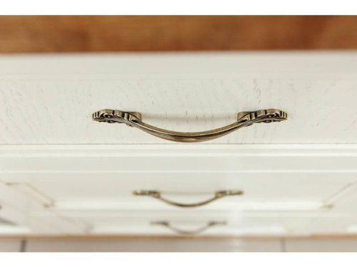 Комод МІКС-меблі 2Д3Ш Freedom з витражем (дуб / слонова кістка + золото)