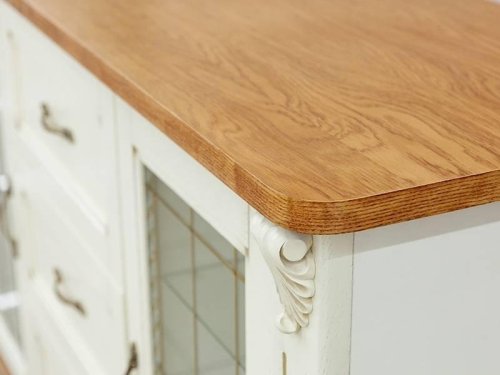 Комод МІКС-меблі 2Д3Ш Freedom з витражем (дуб / слонова кістка + золото)