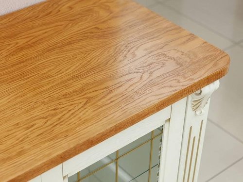 Комод МІКС-меблі 2Д3Ш Freedom з витражем (дуб / слонова кістка + золото)