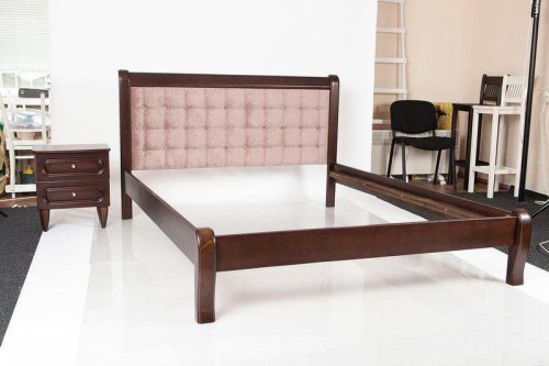 Кровать двуспальная МИКС-мебель Соната 1600x2000 темный орех/nova mocco11