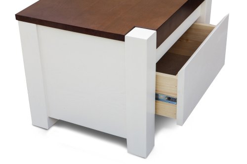 Тумба МИКС-мебель Беатрис ваниль + темный орех