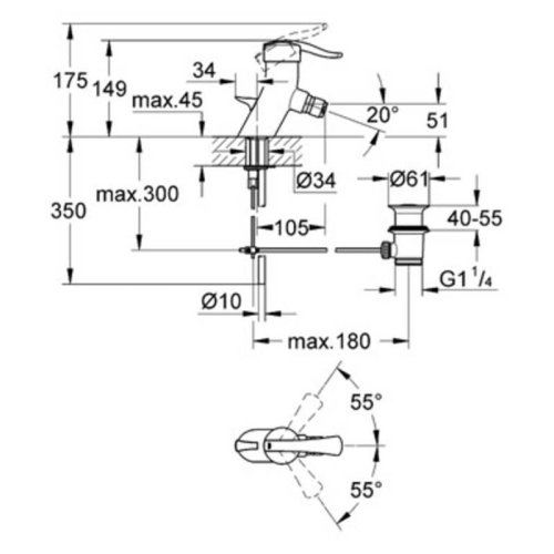 Смеситель Grohe Ectos 33247000IP