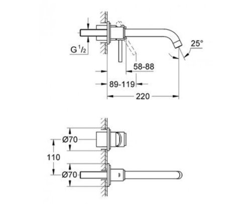 Смеситель скрытого монтажа Grohe Atrio 19918000