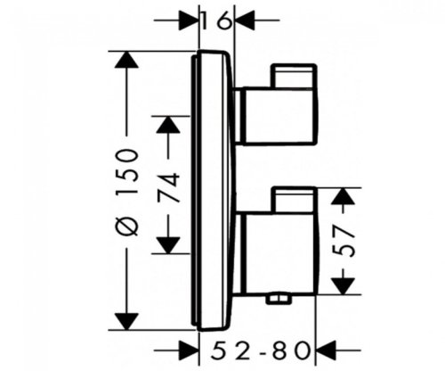 Смеситель скрытого монтажа Hansgrohe Ecostat S 15758000