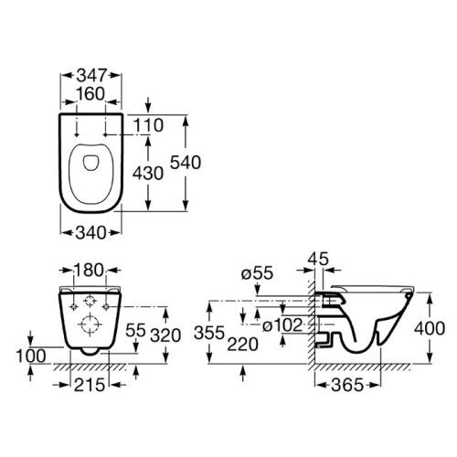 Набор инсталляция Volle Master с унитазом Roca Gap Rimless A34H47C000+141515