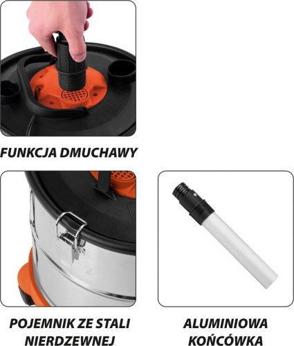 Пылесос для уборки золы VOREL 78870