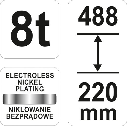 Домкрат гидравлический бутылочный YATO YT-17025 (8 т)