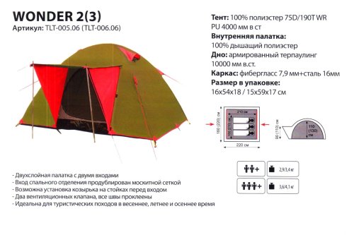 Палатка Tramp Wonder 3 (TLT-006.06)