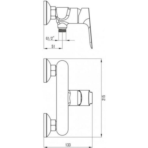 Душова система Imprese T-15084 зі змішувачем Kucera 15105