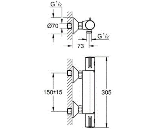 Душова система Grohe New Tempesta Cosmopolitan 27394002 з термостатом Grohe Grohtherm 800