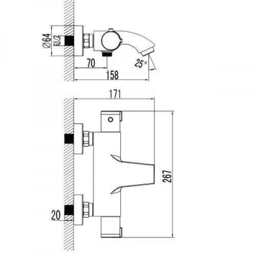 Набір для ванни IMPRESE CENTRUM 10400 + Штанга душова DOBRANY 8210003