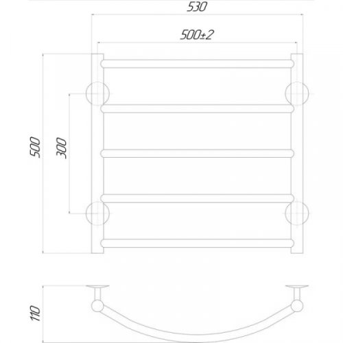 Рушникосушарка Q-tap Classic (CRM) P5 500x500 RE (QTCLSP5500500RE)
