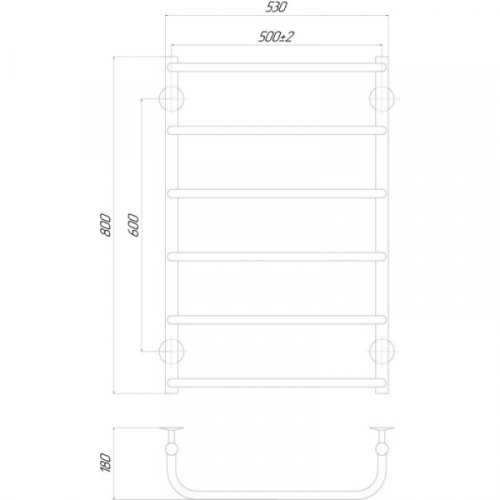 Рушникосушарка Q-tap Standard (CRM) P6 500x800 RE (QTSTNDP6500800RE)