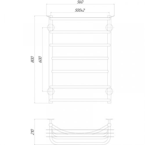 Полотенцесушитель Q-tap Yunost (CRM) P7 500x800 LE (QTYUNP7500800LE)