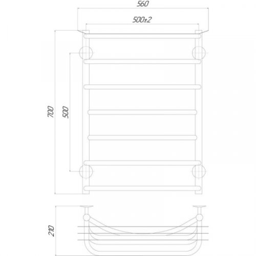 Полотенцесушитель Q-tap Yunost (CRM) P7 500x700 RE (QTYUNP7500700RE)