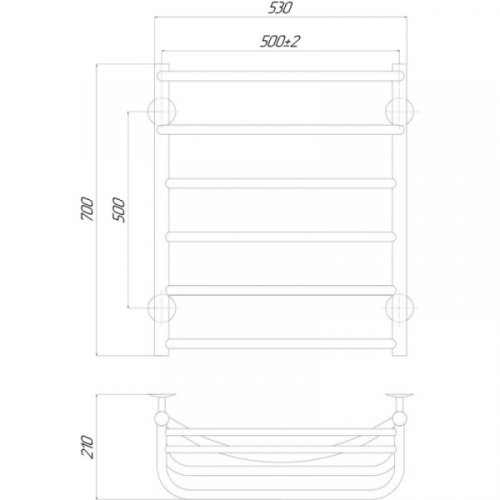 Полотенцесушитель Q-tap Hotel (CRM) P6 500x700 LE (QTHOTP6500700LE)