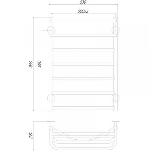 Рушникосушарка Q-tap Hotel (CRM) P7 500x800 RE (QTHOTP7500800RE)