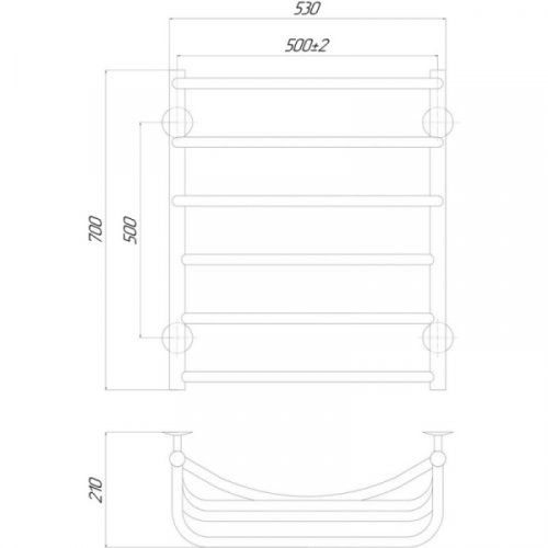 Полотенцесушитель Q-tap Cascade (CRM) P6 500x700 LE (QTCASP6500700LE)