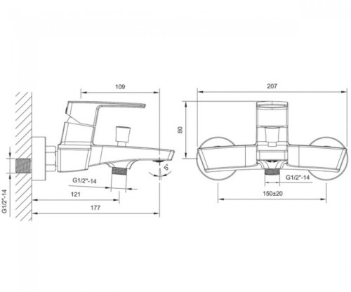Змішувач для ванни Imprese Grafiky ZMK061901040