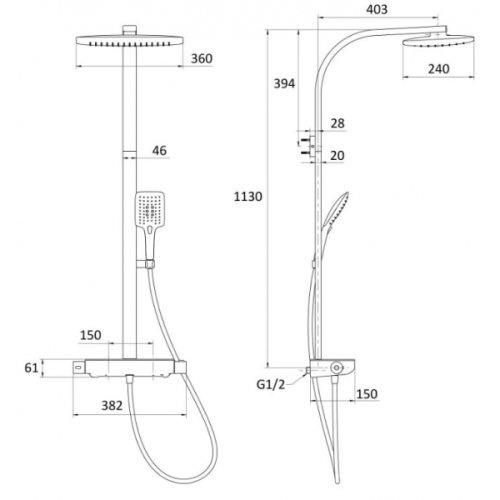 Душова система Imprese Centrum SQP T-15610W