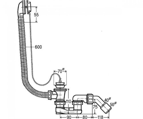 Ванна KOLO Promise 170x110 L XWA3271000 + сифон Viega Simplex 311537