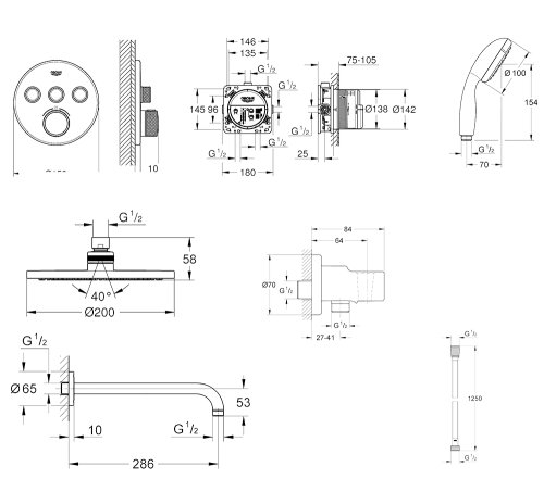 Душевая система Grohe Smartcontrol 34614SC3