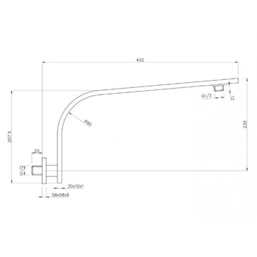 Держатель верхнего душа Imprese SH01-3010400B