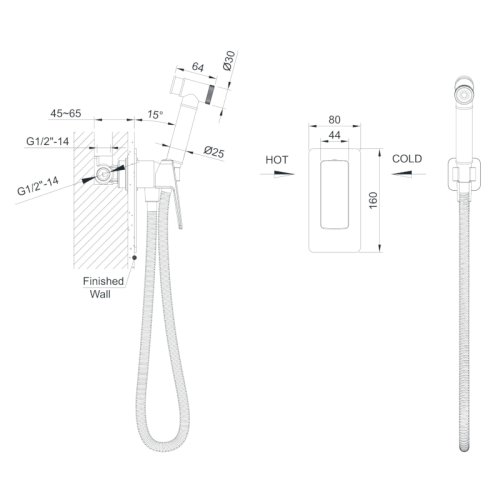 Гігієнічний душ + змішувач Imprese Grafiky ZMK041807120