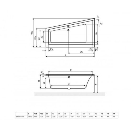 Ванна Excellent M-Sfera 160x95 R WAEX.MSP16WH-BN
