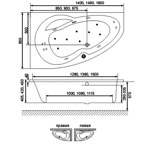 Ванна Excellent Newa Plus 150x95 L WAEX.NEL15WH