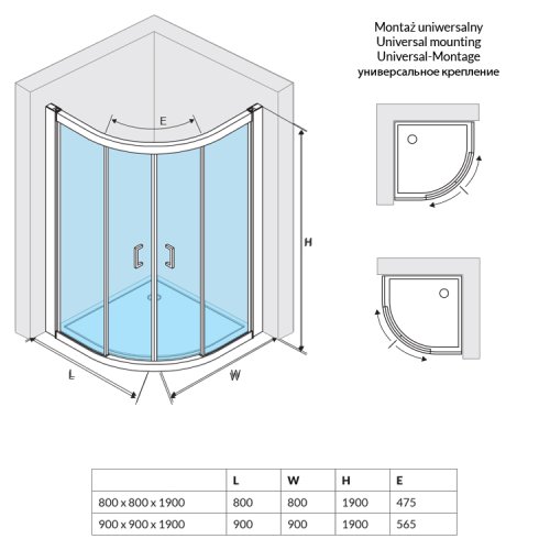 Душова кабіна Excellent 201 KAAC.1801.800