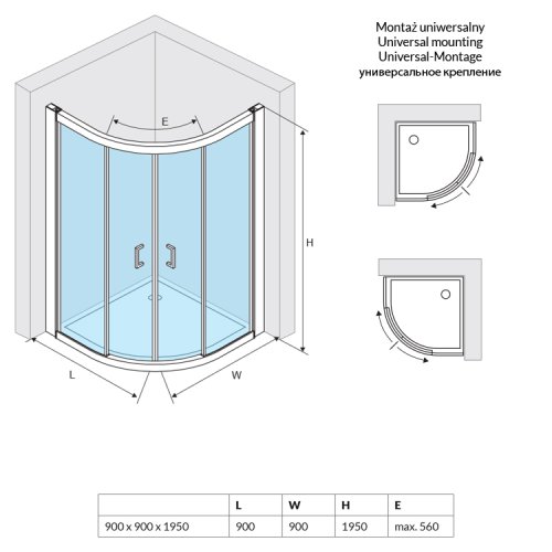 Душевая кабина Excellent 600 KAAC.1901.900