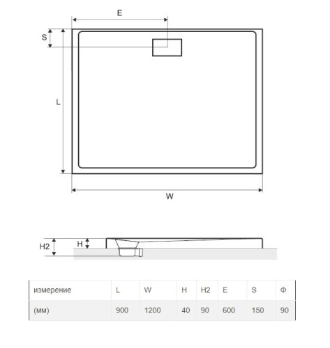 Поддон Excellent Zero 120x90 BREX.1203.120.090.WHN