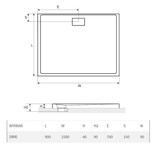 Поддон Excellent Zero 150x90 BREX.1203.150.090.WHN