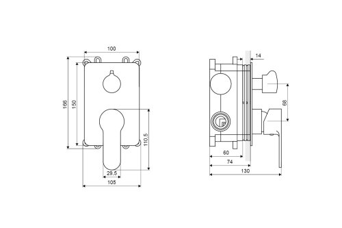 Змішувач прихованого монтажу Excellent Oxalia AREX.9045CR