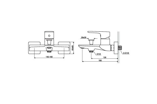 Змішувач для ванни Excellent Keria Black AREX.2005BL