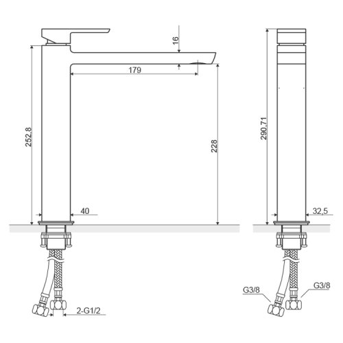 Змішувач для умивальника Excellent Pride AREX.4002CR