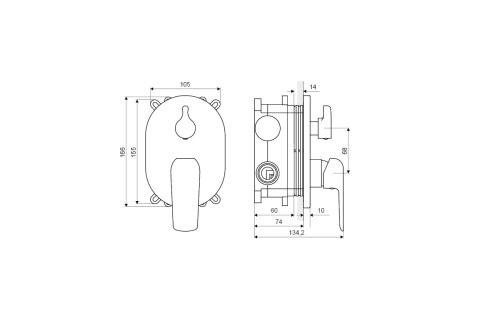 Смеситель скрытого монтажа Excellent Clever ARAC.4145CR