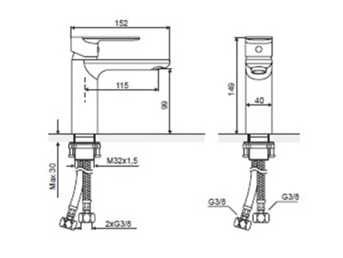 Змішувач для умивальника Excellent Glad ARAC.1101CR